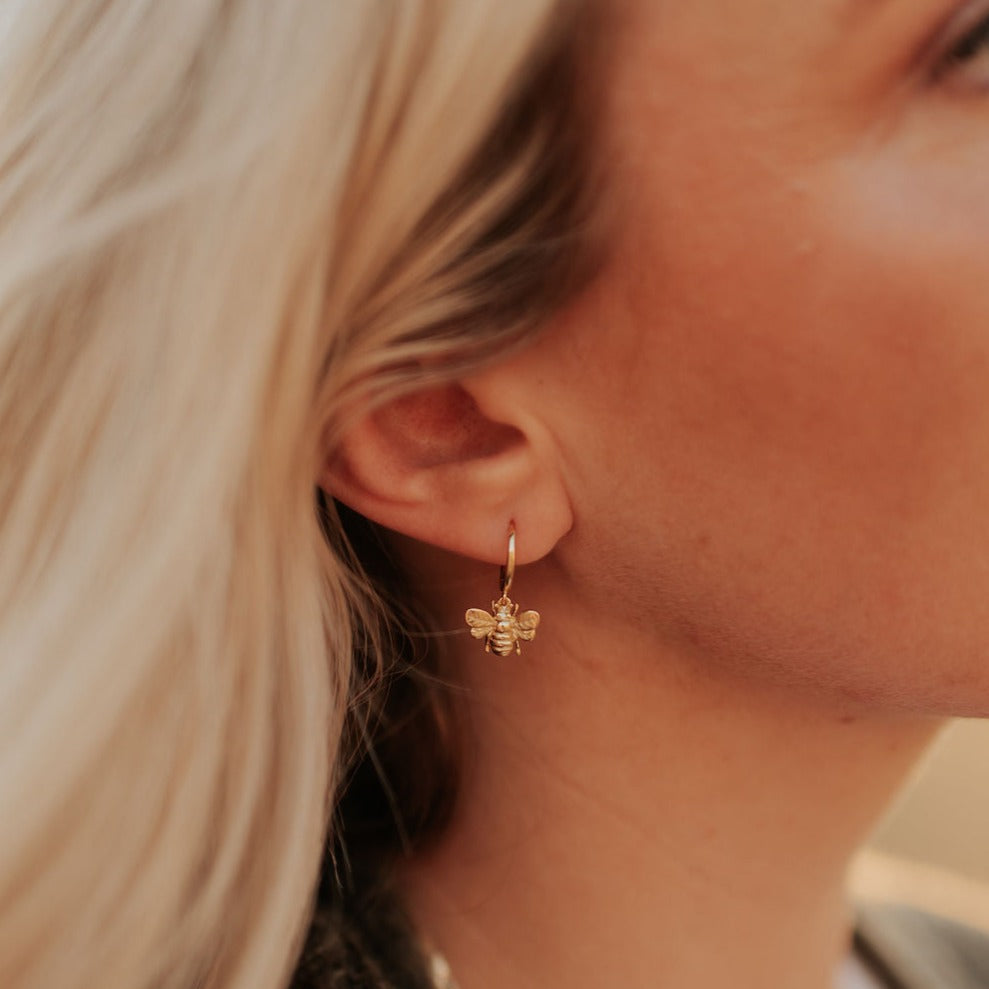 Honey Bee Dangle Hoops