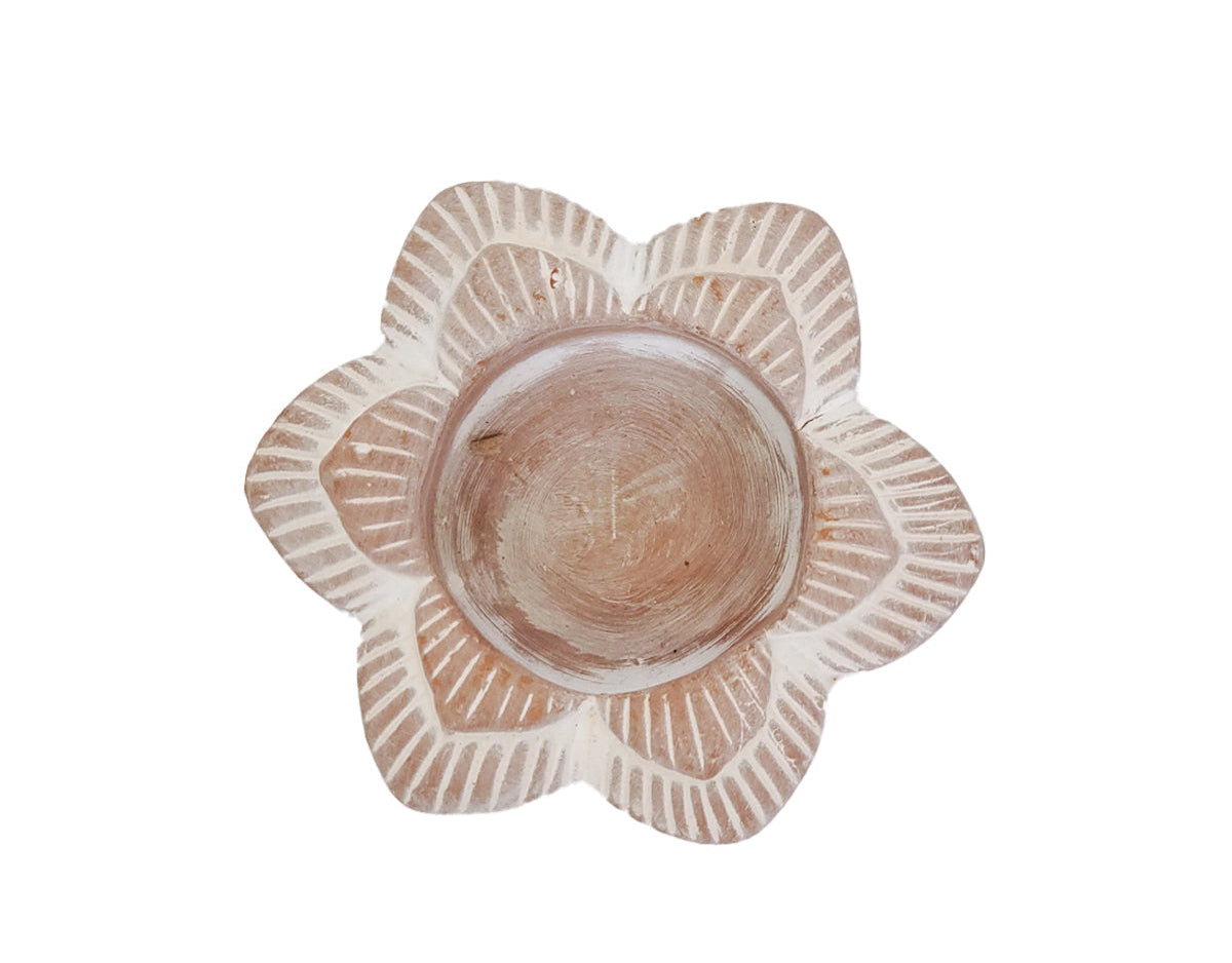 Terracotta Flower Tea Light Candle Holder