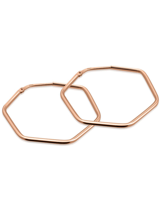 Hexagon Hoop Earrings – Rose-Gold-Plated