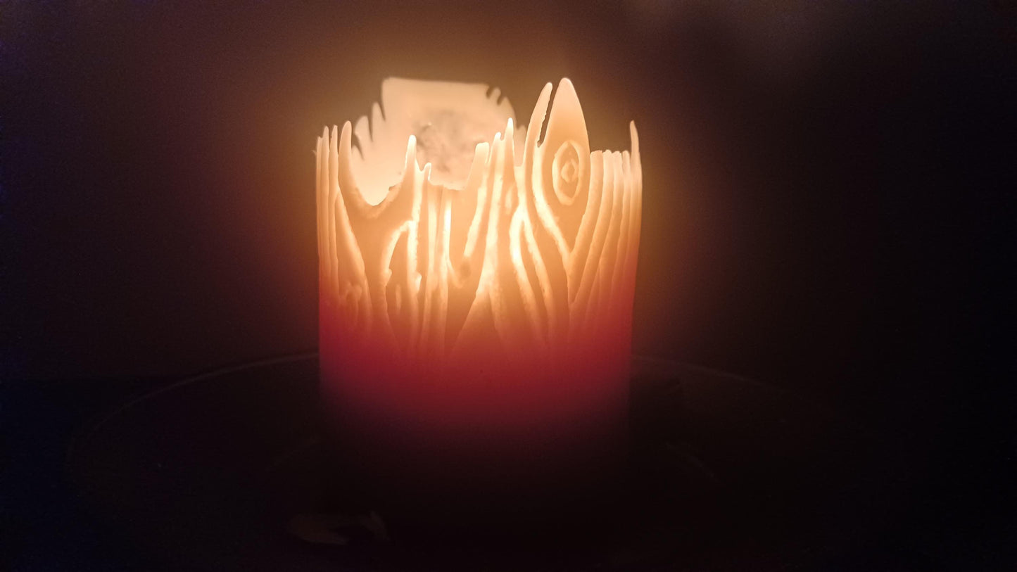 Log Pillar Candle ~100% pure beeswax