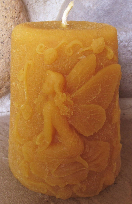 Fairy / Faerie Pillar Candle ~100% pure beeswax