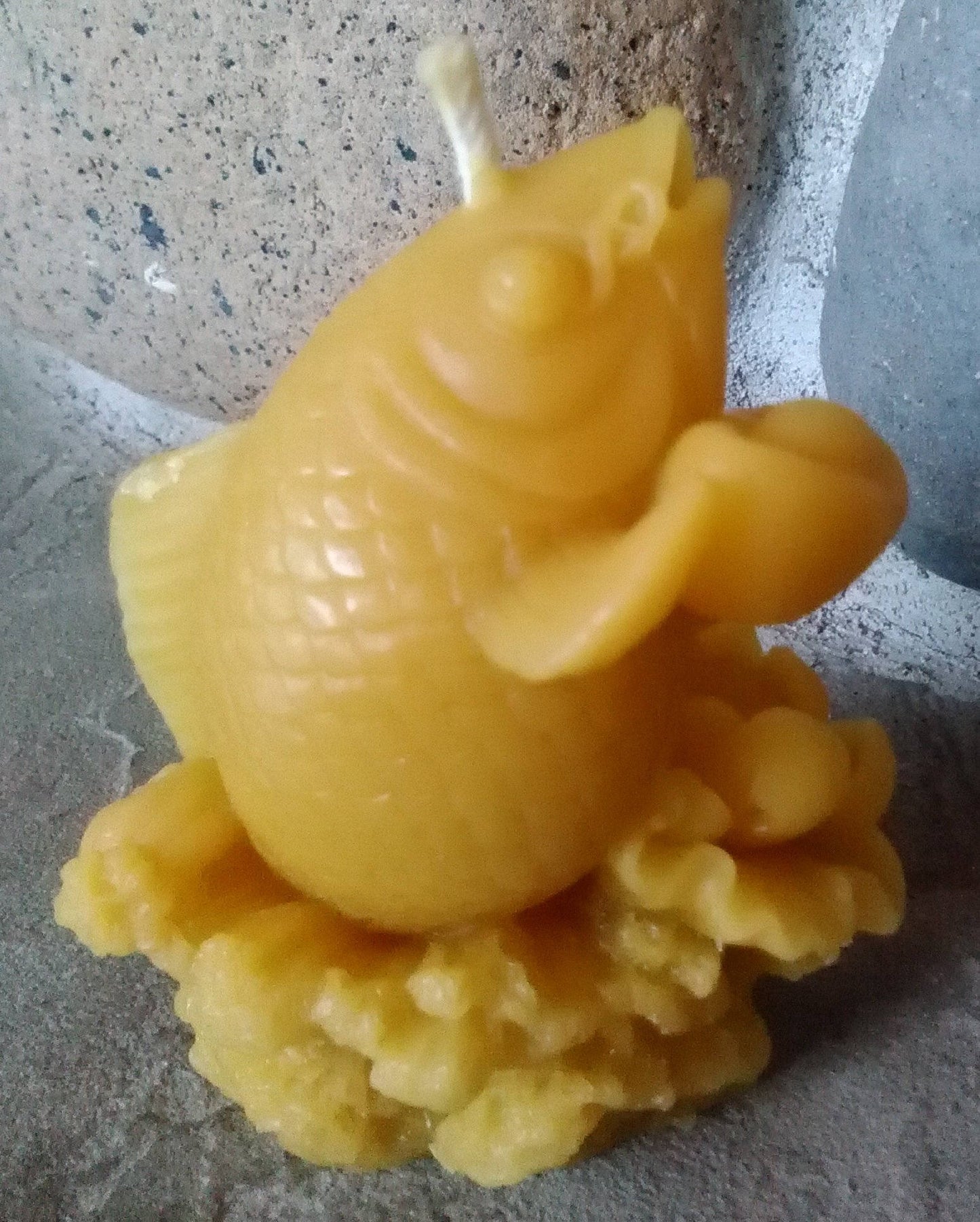 Lucky Carp Fish Candle ~100% pure beeswax