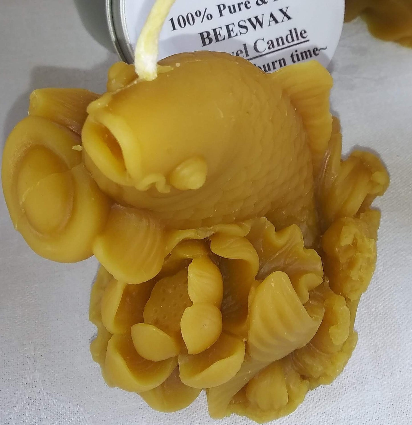 Lucky Carp Fish Candle ~100% pure beeswax