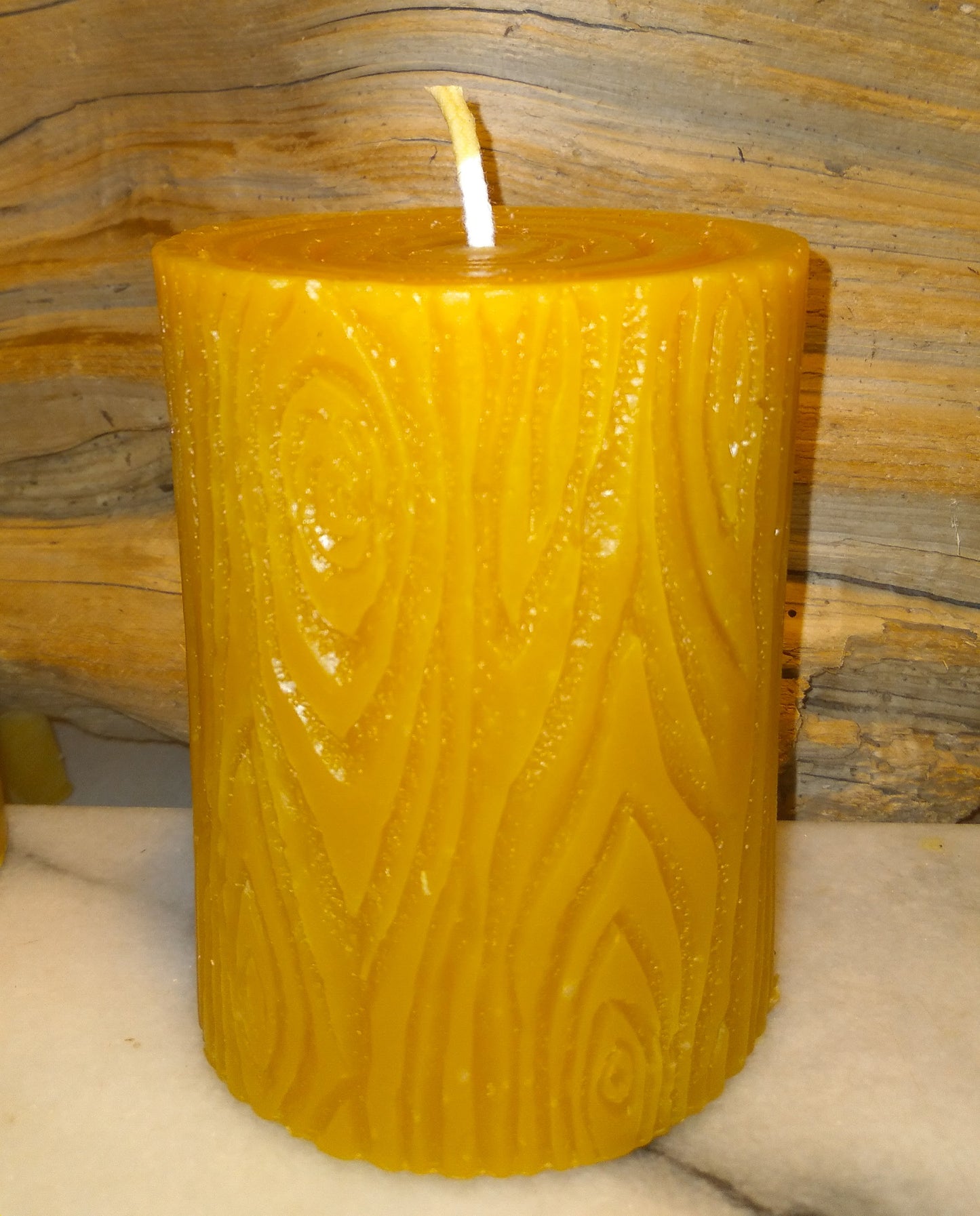 Log Pillar Candle ~100% pure beeswax