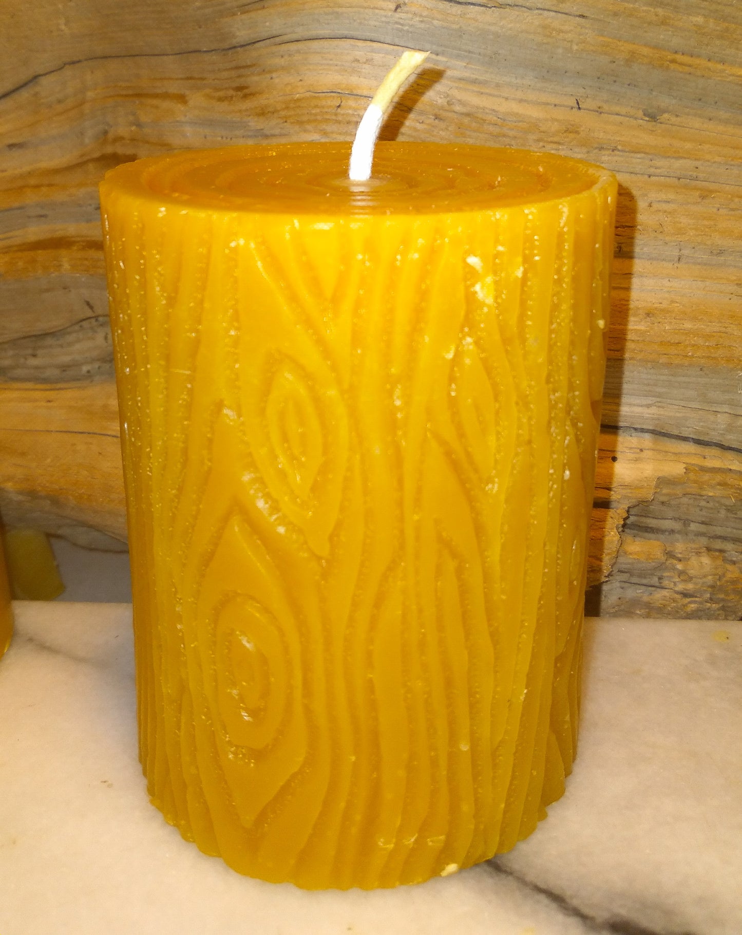 Log Pillar Candle ~100% pure beeswax