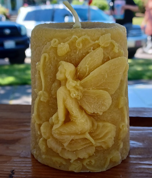 Fairy / Faerie Pillar Candle ~100% pure beeswax