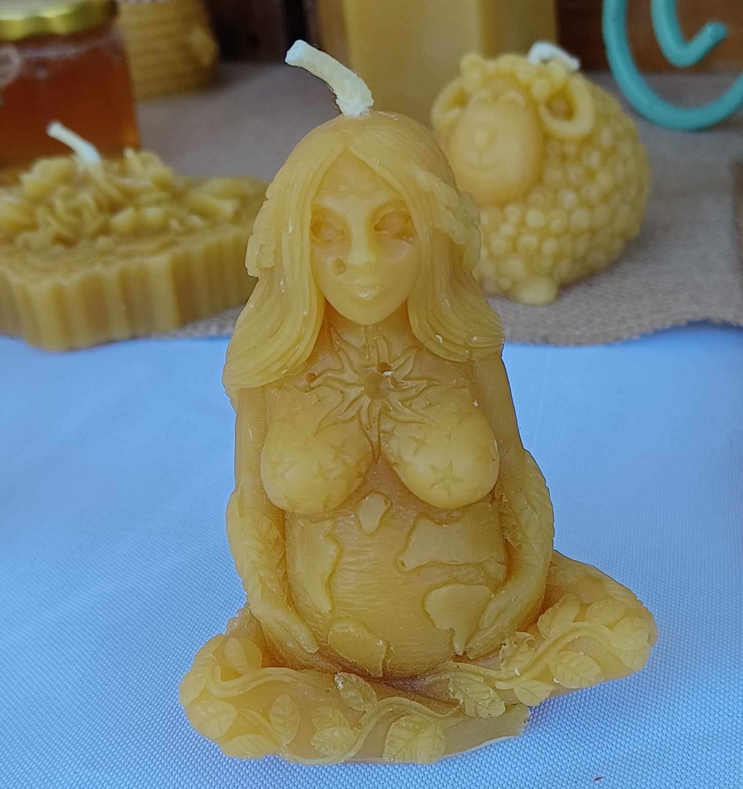 Gaia Earth Goddess Candle ~100% pure beeswax