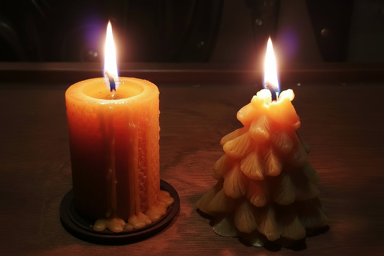 Honeycomb Pillar Candle ~100% pure beeswax