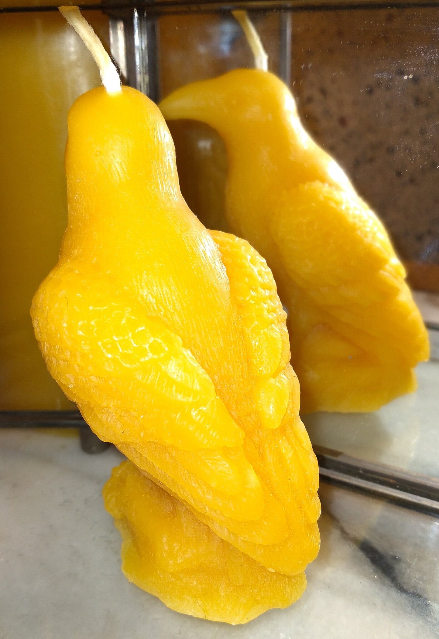 Raven w/ Norse Rune Compass Candle ~100% pure beeswax