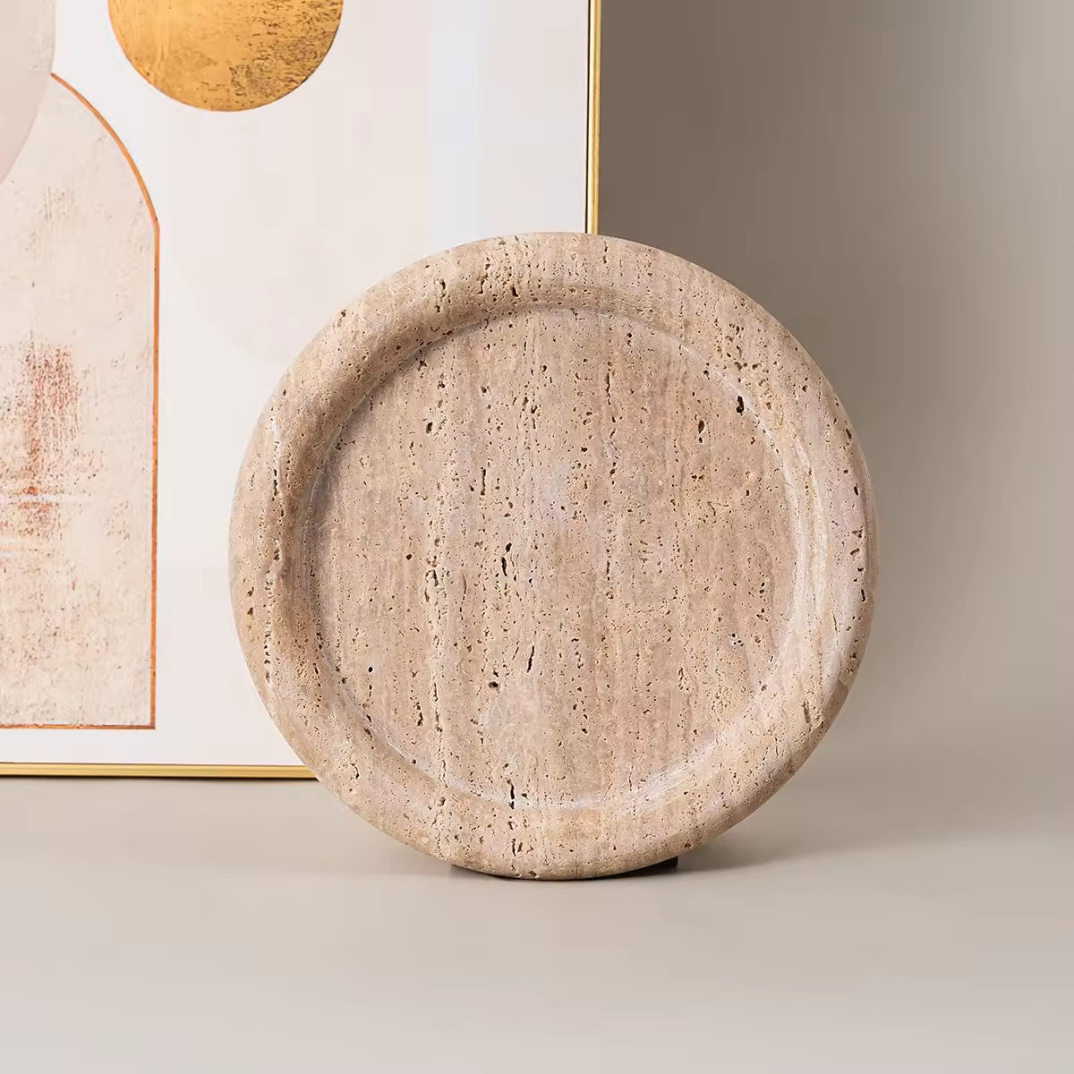 Luna Travertine Candle Tray
