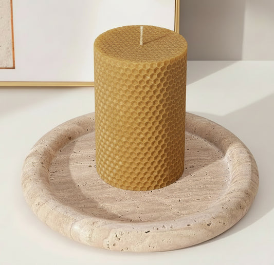 Luna Travertine Candle Tray
