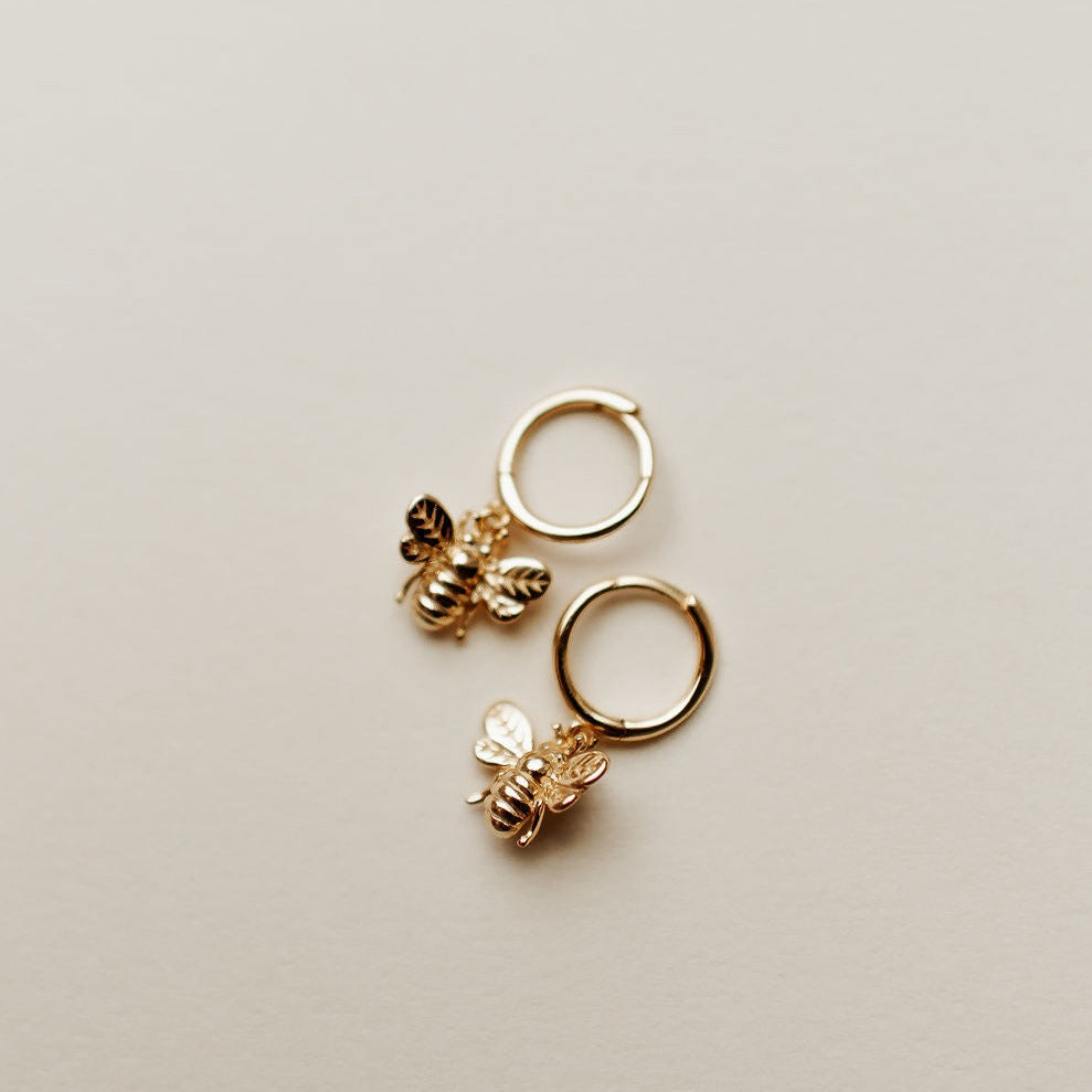 Honey Bee Dangle Hoops