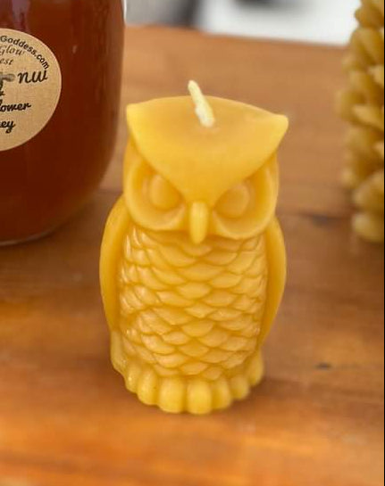 Owl Candle -100% pure Beeswax