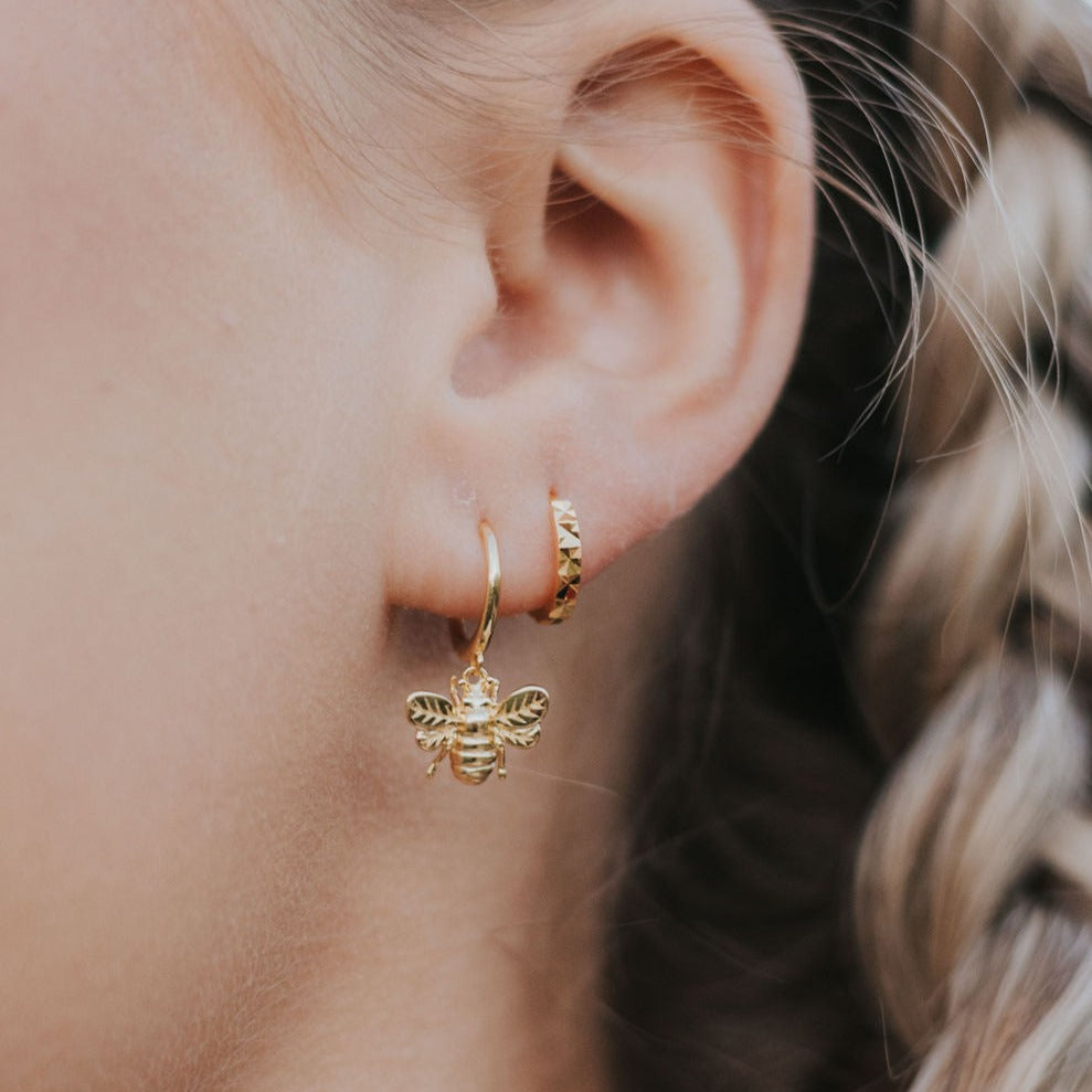 Honey Bee Dangle Hoops