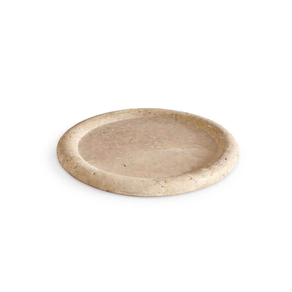 Luna Travertine Candle Tray
