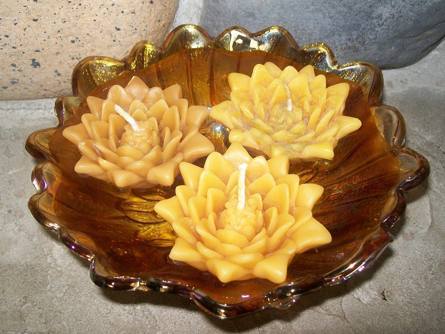 Floating Lotus Candle ~100% pure beeswax