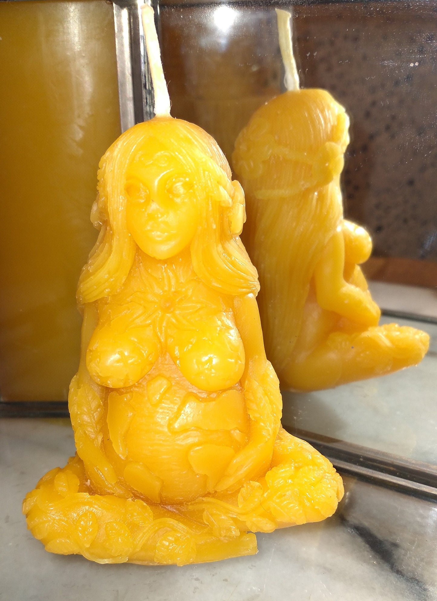 Gaia Earth Goddess Candle ~100% pure beeswax
