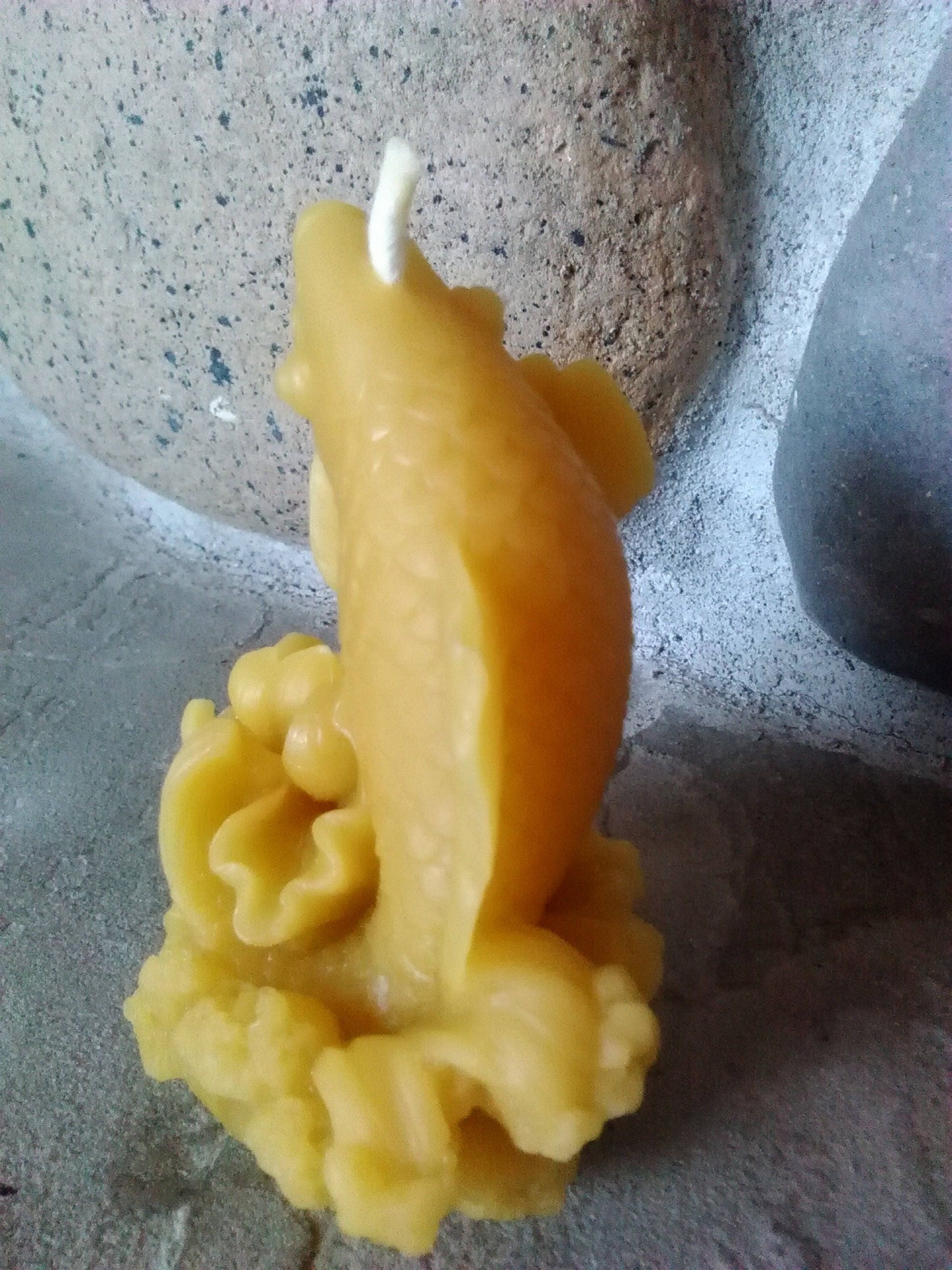 Lucky Carp Fish Candle ~100% pure beeswax