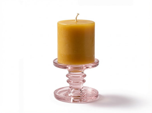 Ambiente Pink Glass Candle Holder